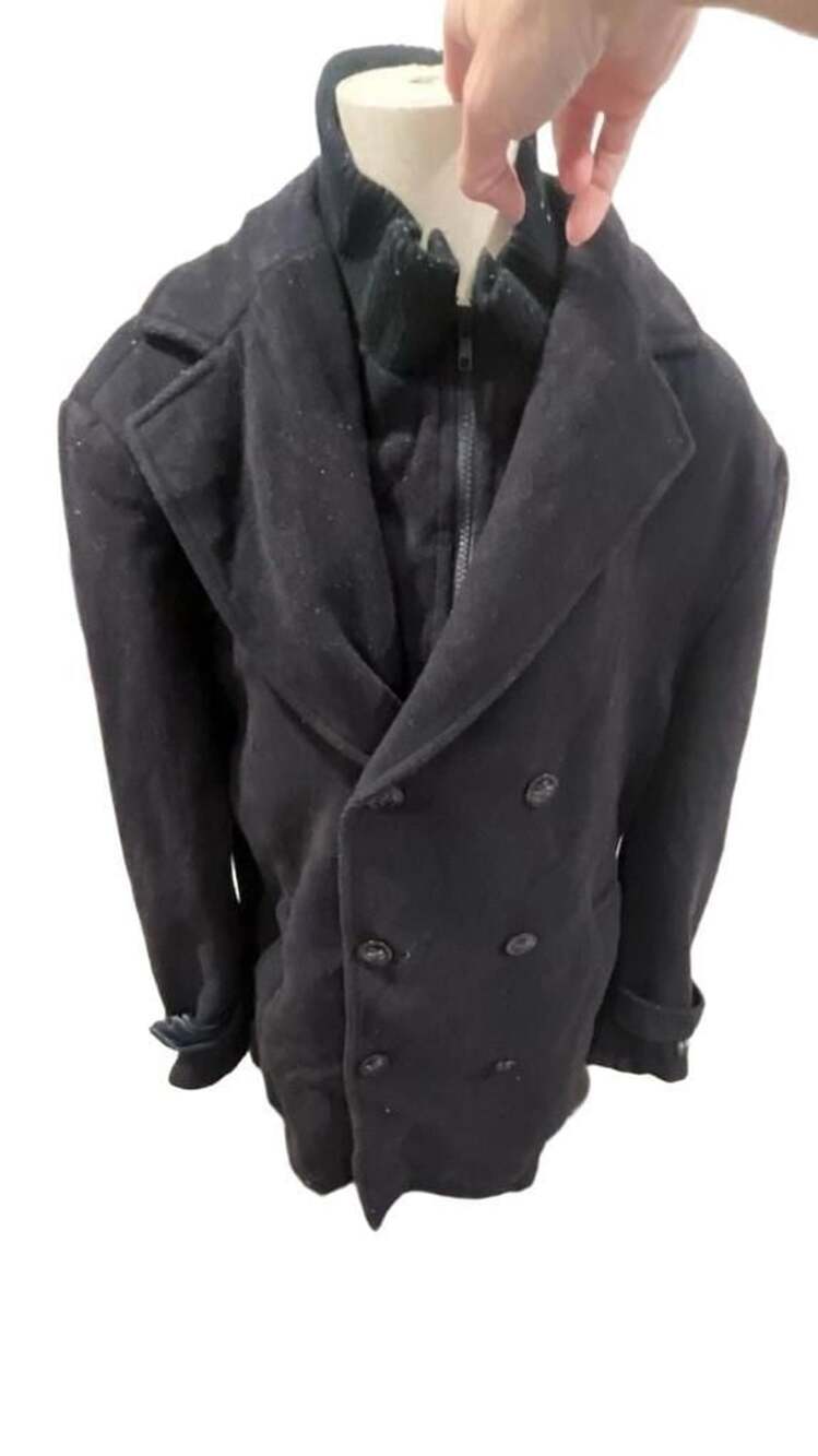 Lauren Ralph Lauren Black Double Breasted Wool Peacoat